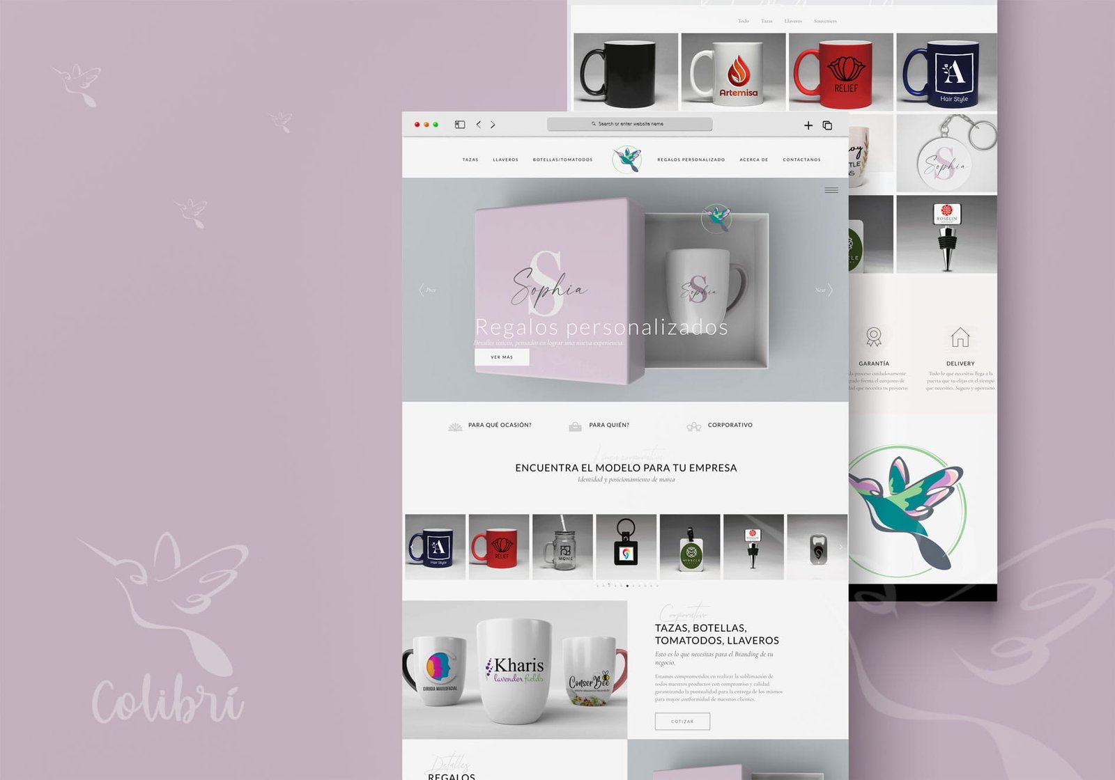 website para Sublimación, tazas y productos corporativos con tu marca